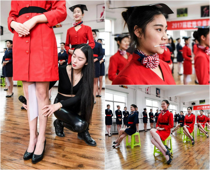 Как обучают стюардесс в Китае