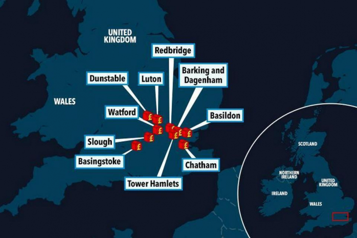 Самым популярное место проживания в Великобритании