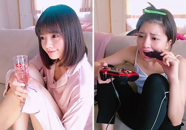 девушки в соцсети и в жизни