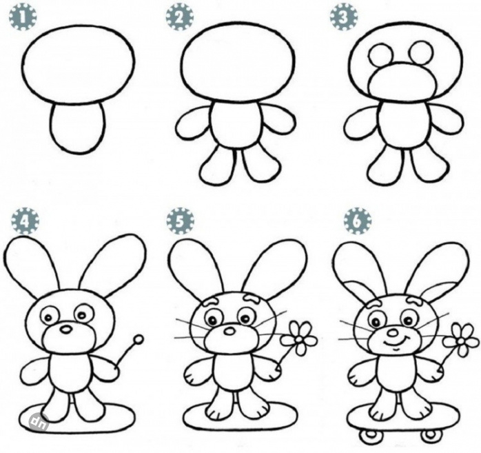 Заяц для срисовки