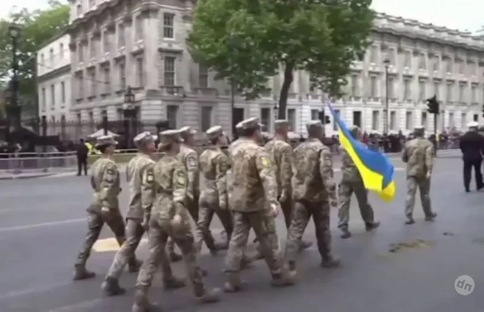 Участвовавших в лондонском «параде» украинских военных заставили маршировать по лошадиному навозу