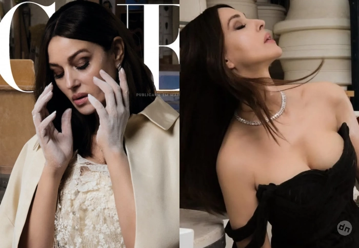 60-летняя Моника Беллуччи в платье с декольте снялась для журнала Vogue