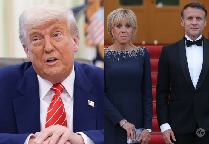 "Советую держать дверь закрытой". Дональд Трамп прокомментировал пощечину Эммануэлю Макрону от жены