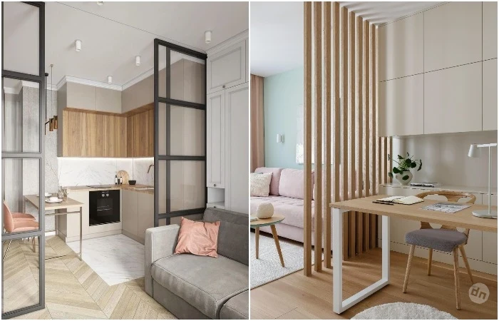 6 вариантов, как зонировать студию 25 квадратов, если в ней живут два человека